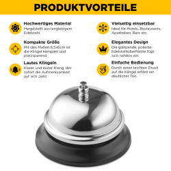Rezeptions Glocke Tisch Klingel Service Glocke 85x60mm Hotelglocke Hotelklingel
