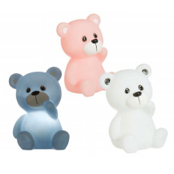 Teddy Bär LED Nacht Licht Kinder Baby Einschlaf Hilfe Lampe blau hellrosa weiss